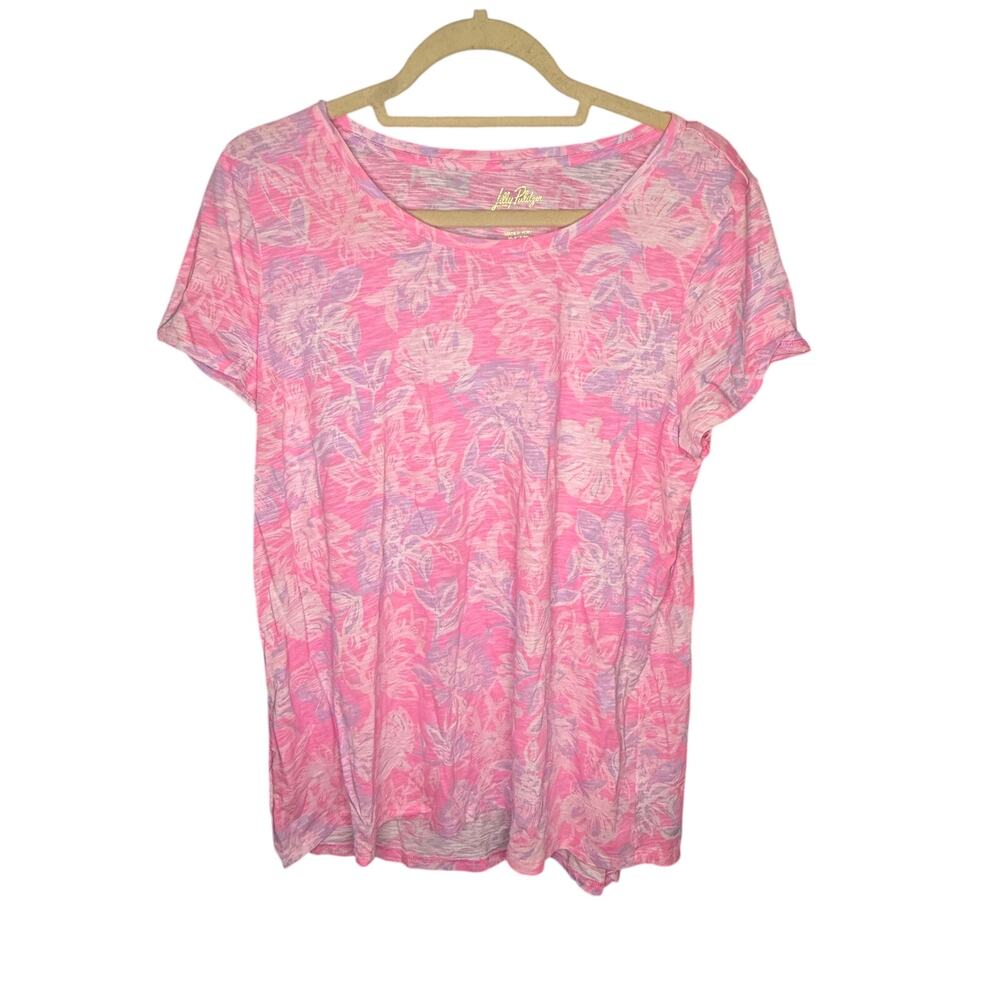 Lilly Pulitzer Pink Purple Etta T-Shirt Women's Size L